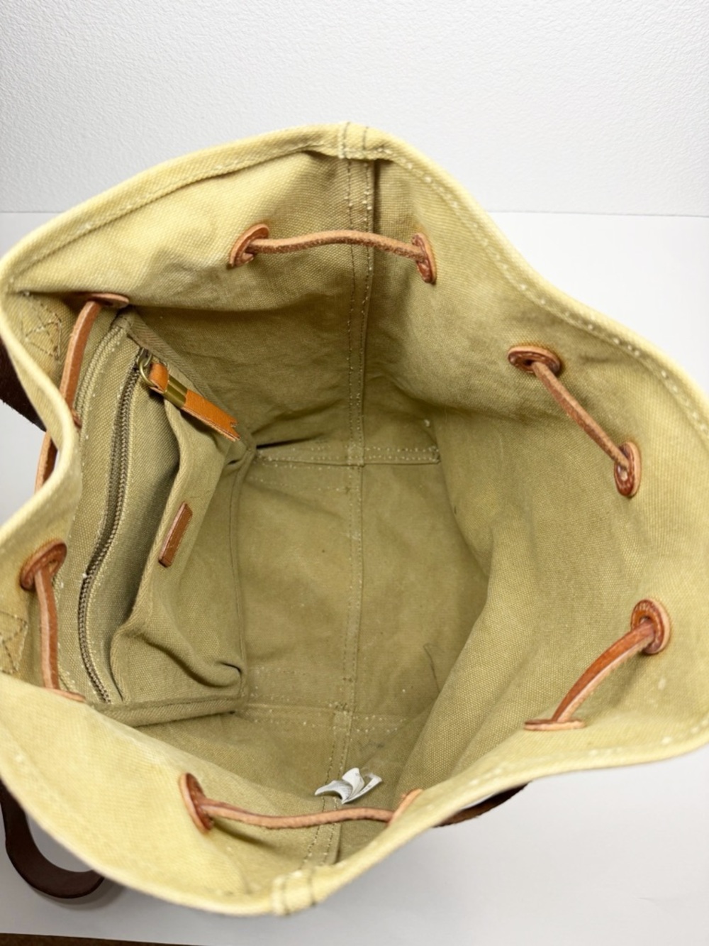 Madewell Somerset Cotton Canvas Leather Strap Drawstring Backpack - Picture 11 of 15